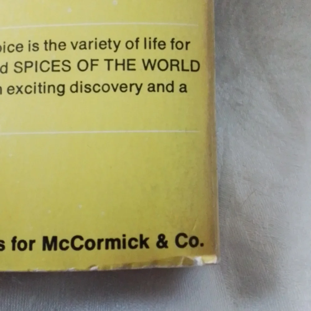 Vintage Spices of the World Cookbook by McCormick Paperback